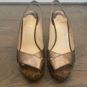 Christian Louboutin Wedge Sandals, Size 41